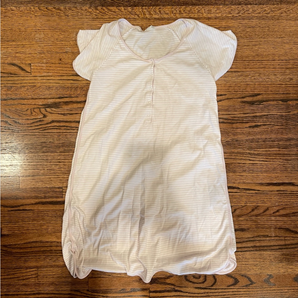 Lake Pajamas: Lavender and white striped nursing gown